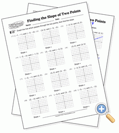 finding the slope from two points worksheet