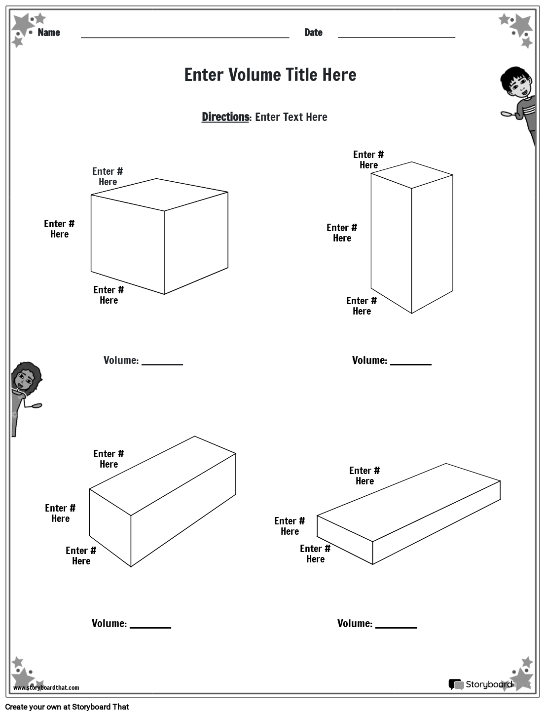 Finding Volume Worksheets