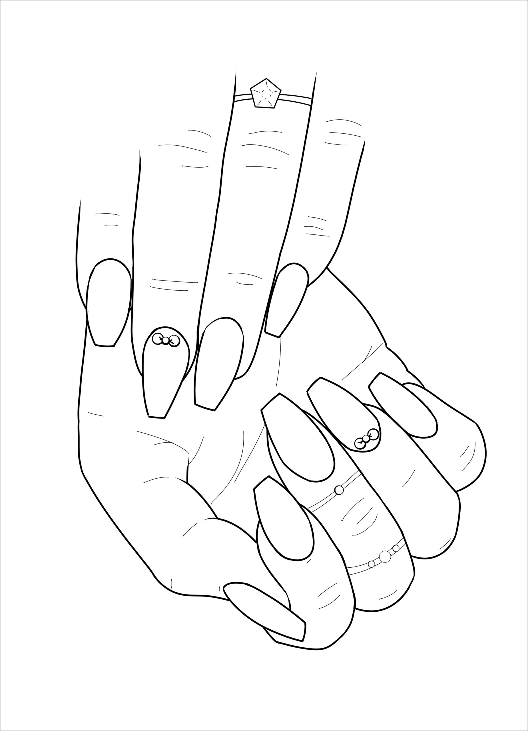 Fingernail Coloring Pages ColoringBay