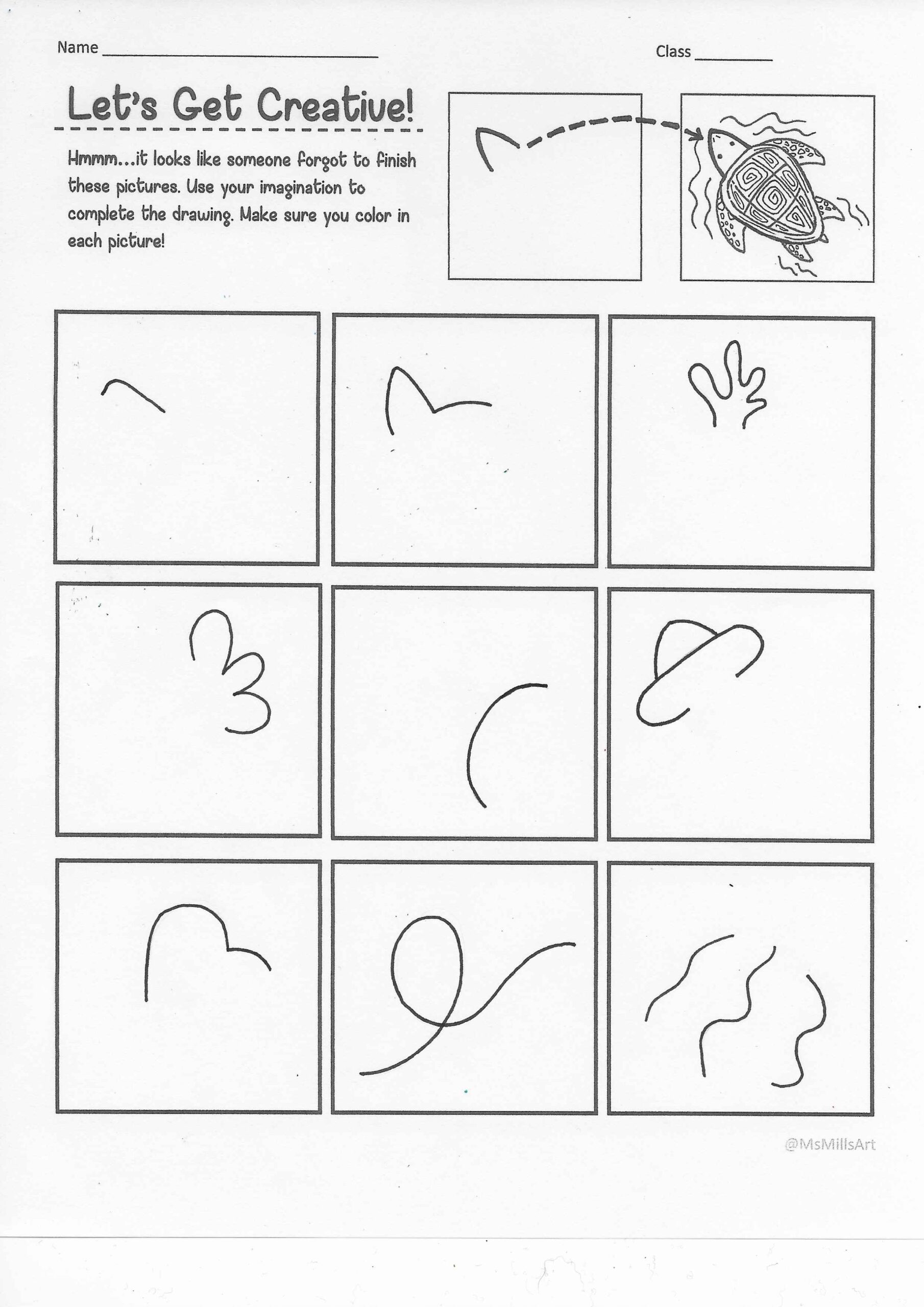 finish the picture worksheets