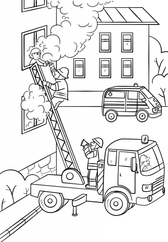 Fire Fighter Coloring Pages