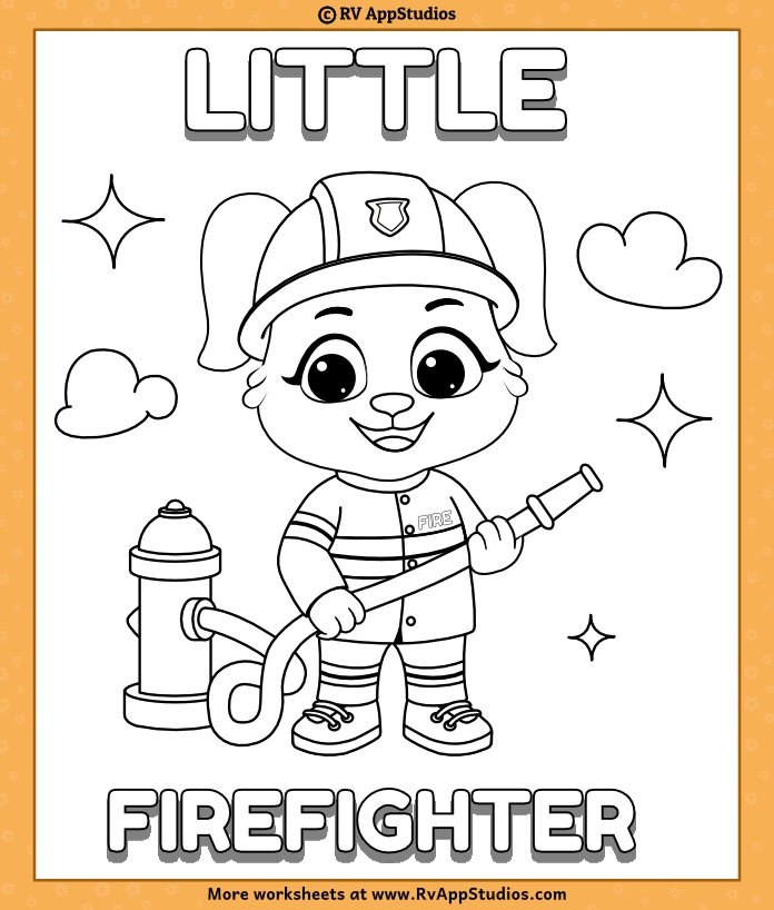 Fire Fighter Coloring Pages For Kids
