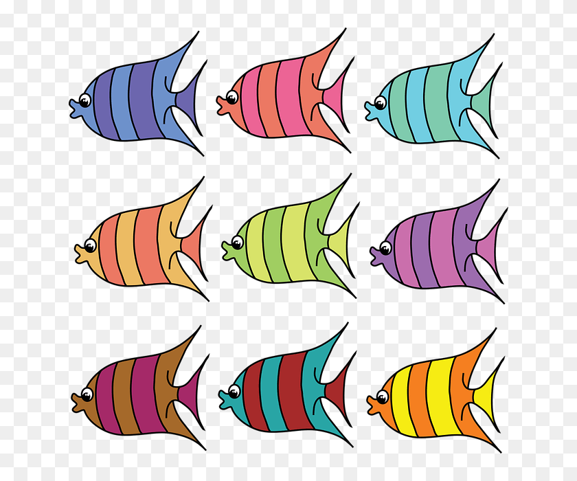 Fish Vector Png Free Printable Colored Fish Template Transparent Png