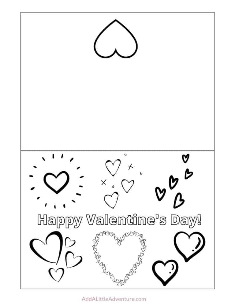 Foldable Printable Valentine 39 s Day Cards To Color