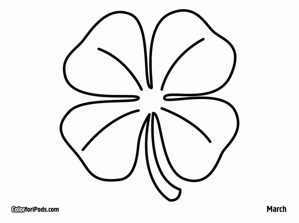 Four Leaf Clover Coloring Pages Worksheet Free Printable Coloring Pages
