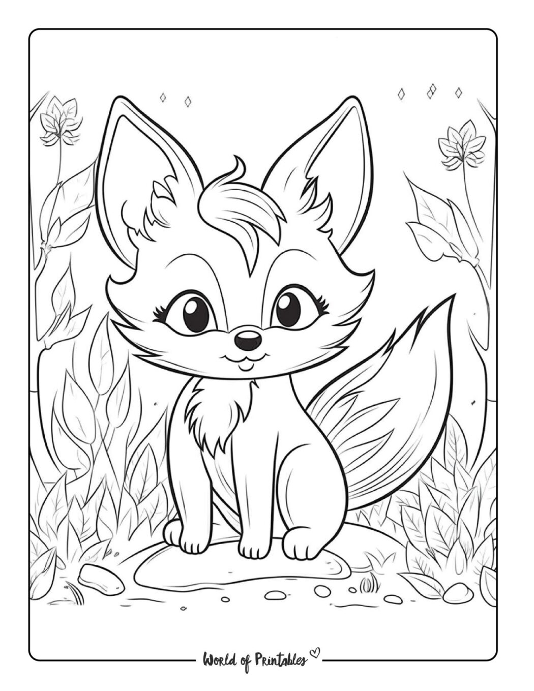 Fox Coloring Pages For Kids Adults World Of Printables