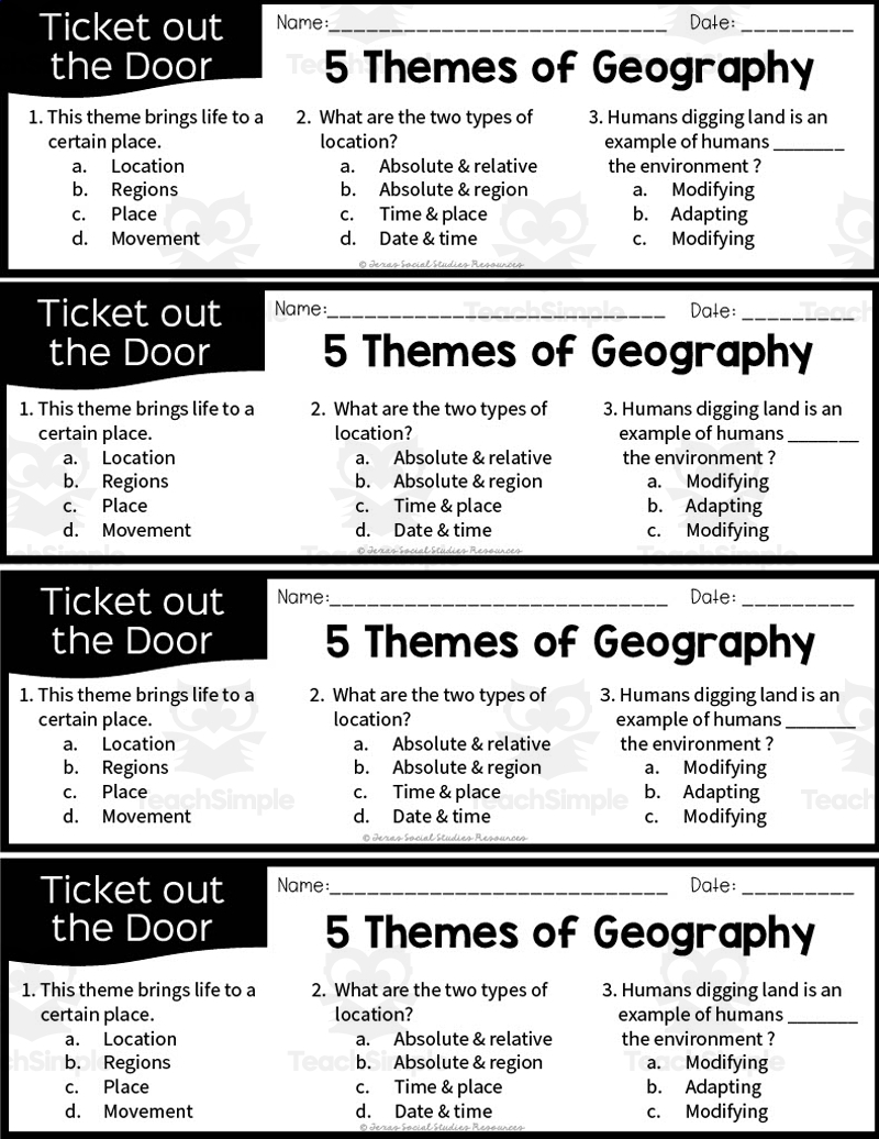 Free 5 Themes Of Geography Worksheet Download Free 5 Themes Of