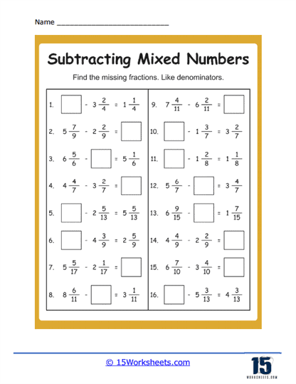 Free Adding Subtracting Mixed Numbers Worksheet Download Free Adding 