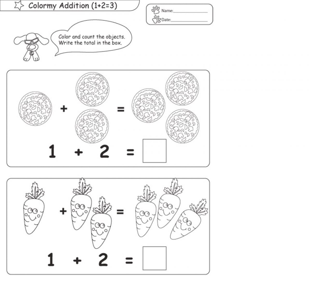 Free Addition Coloring Worksheet Kindergarten Download Free Addition 