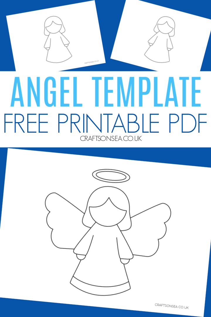 Free Angel Template Printable PDF Nativity Coloring Pages Angel