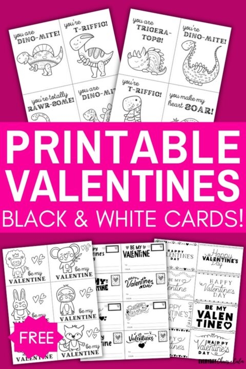 Free Black And White Printable Valentine Cards For Kids
