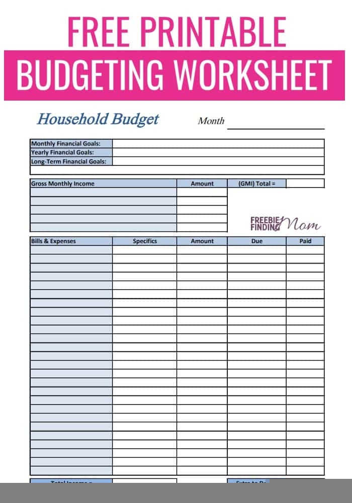 Free Budgeting Worksheets For Adults Budgeting Worksheets