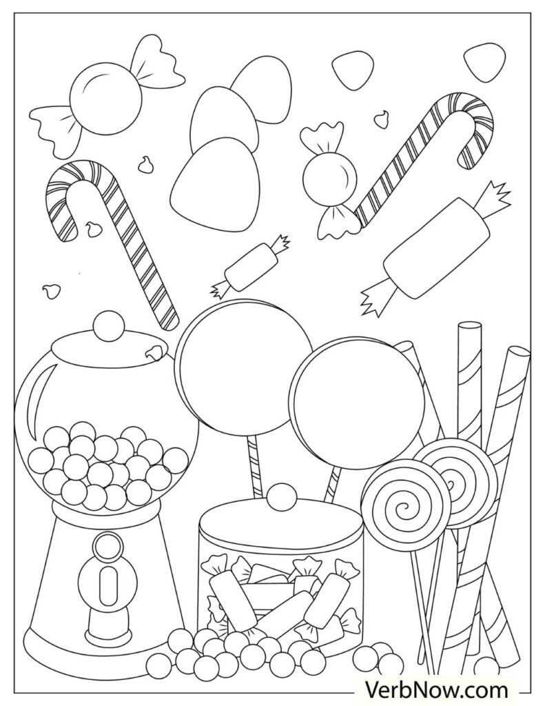 Free CANDY Coloring Pages For Download Printable PDF 