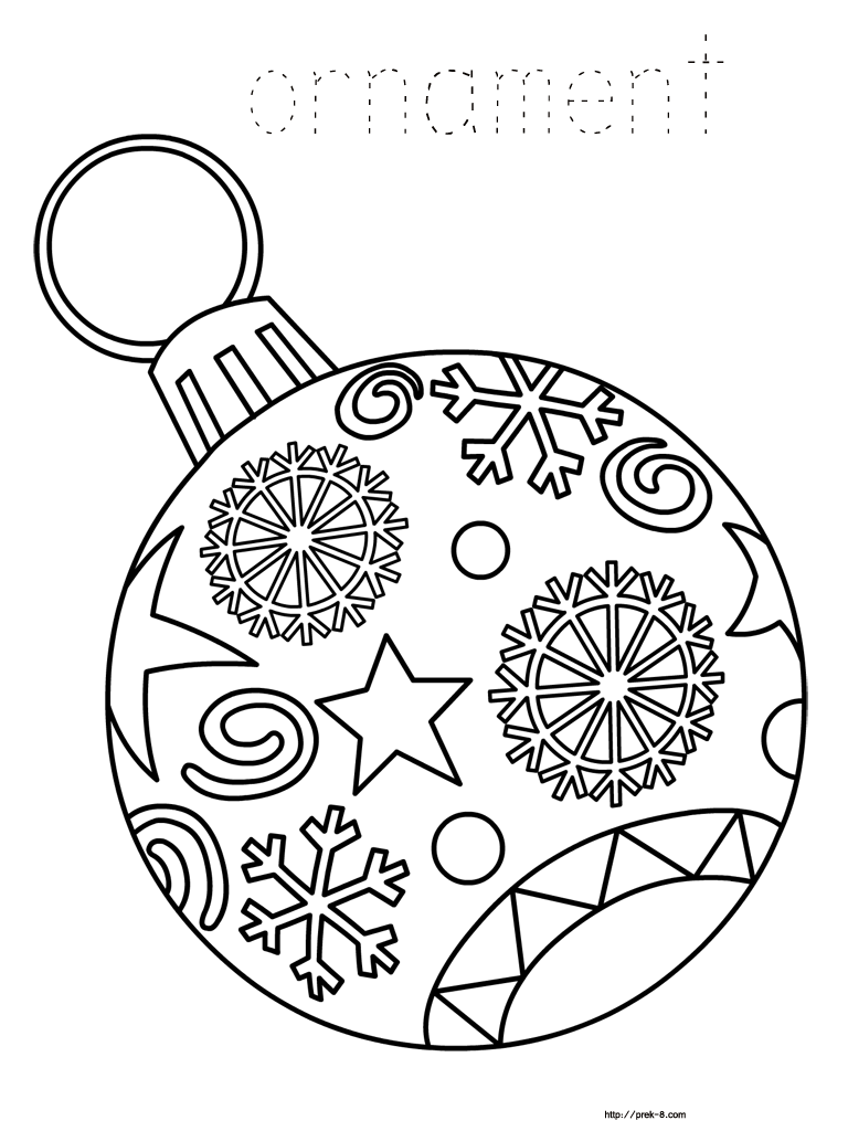 free coloring pages of christmas ornaments
