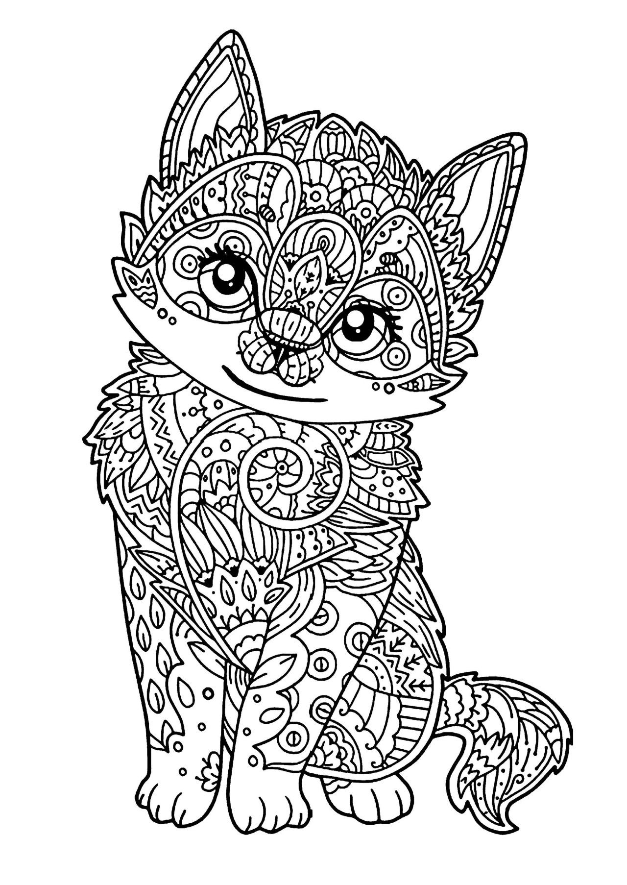 Free Coloring Pages Cats And Dogs