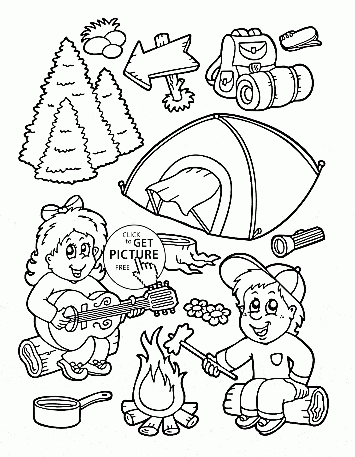 Free Coloring Pages Summer Camp Coloring Home