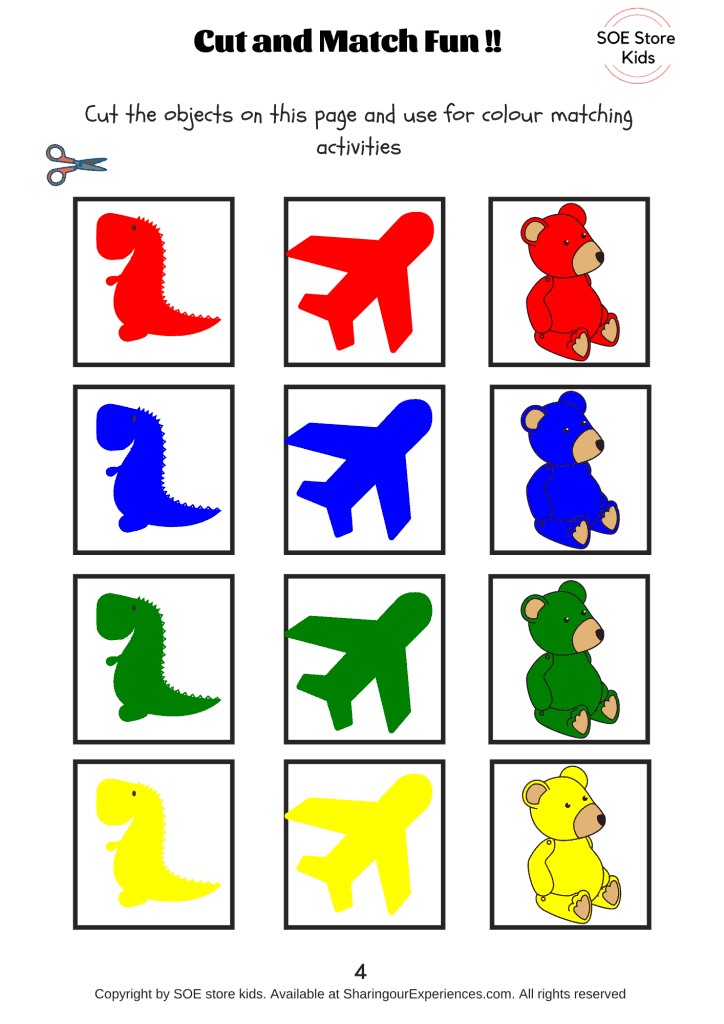 colour matching activities for toddlers printable