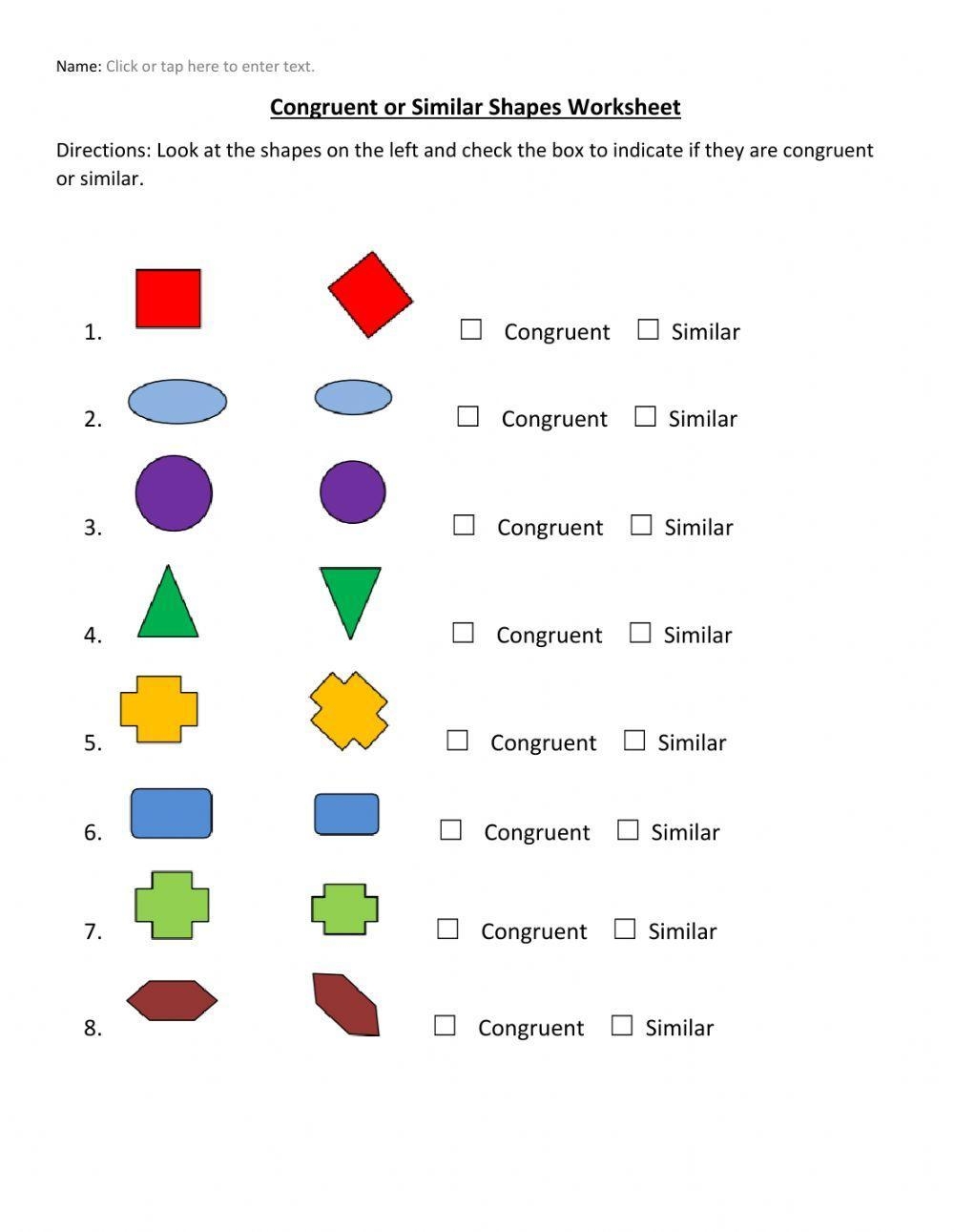 Free Congruent Shapes Worksheet Download Free Congruent Shapes 