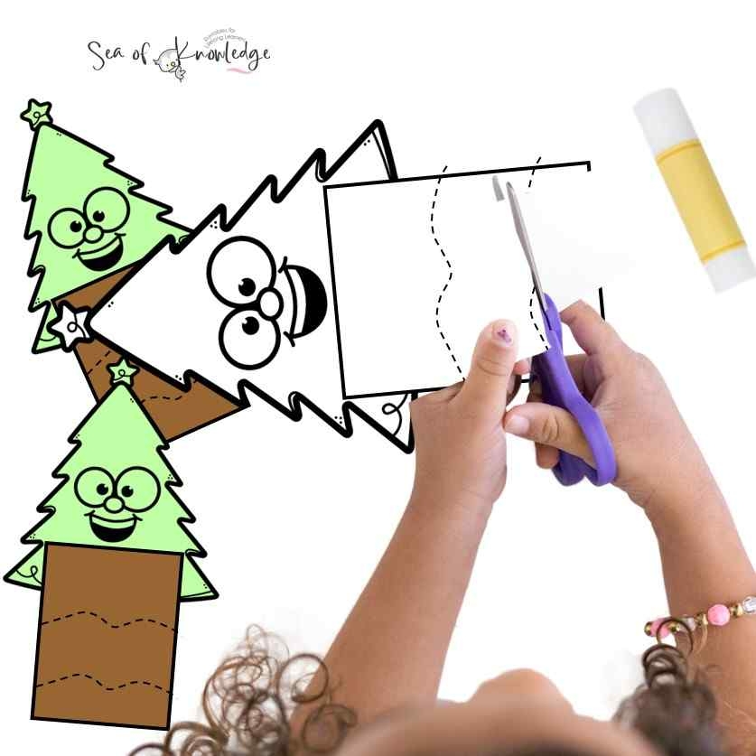 Free Cutting Worksheets For Fine Motor Skills PDF Christmas Tree