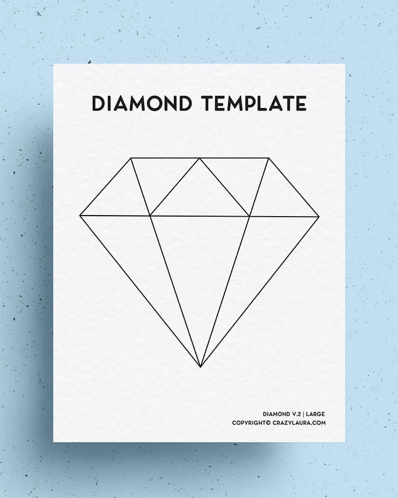 Free Diamond Template Outline Printable Sheets Crazy Laura 