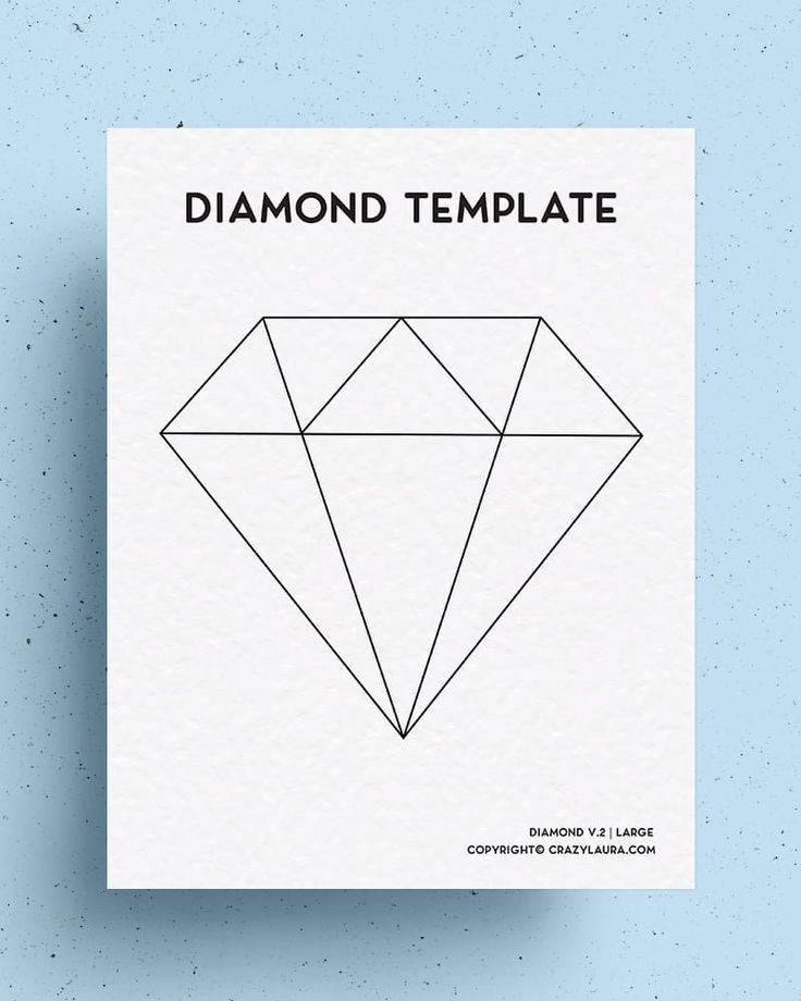 Free Diamond Template Outline Printable Sheets Diamond Template 