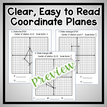 dilations on the coordinate plane worksheet
