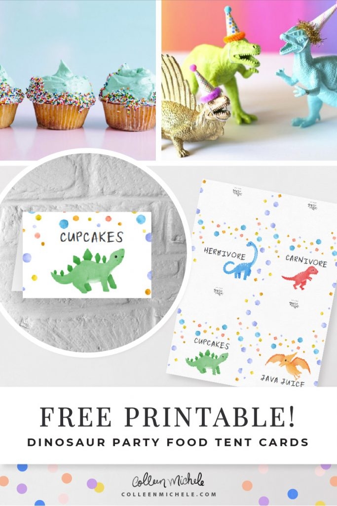 Free Dinosaur Printables 4 Food Tents Colleen Michele