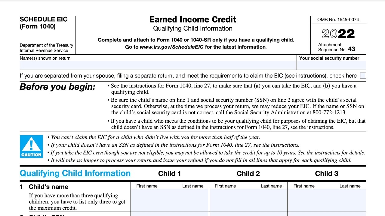 earned income credit eic worksheet