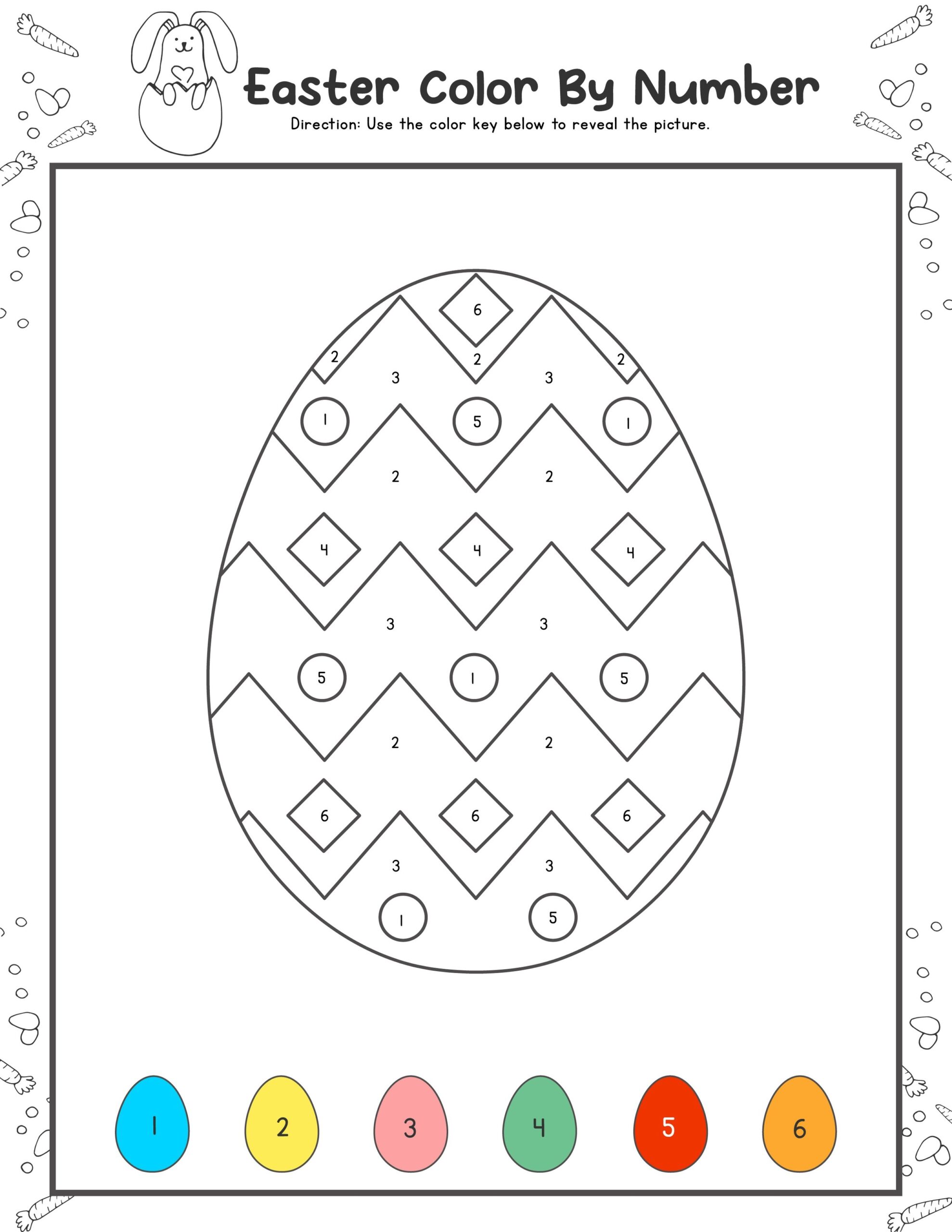 Free Easter Color By Number Download Free Easter Color By Number Png 
