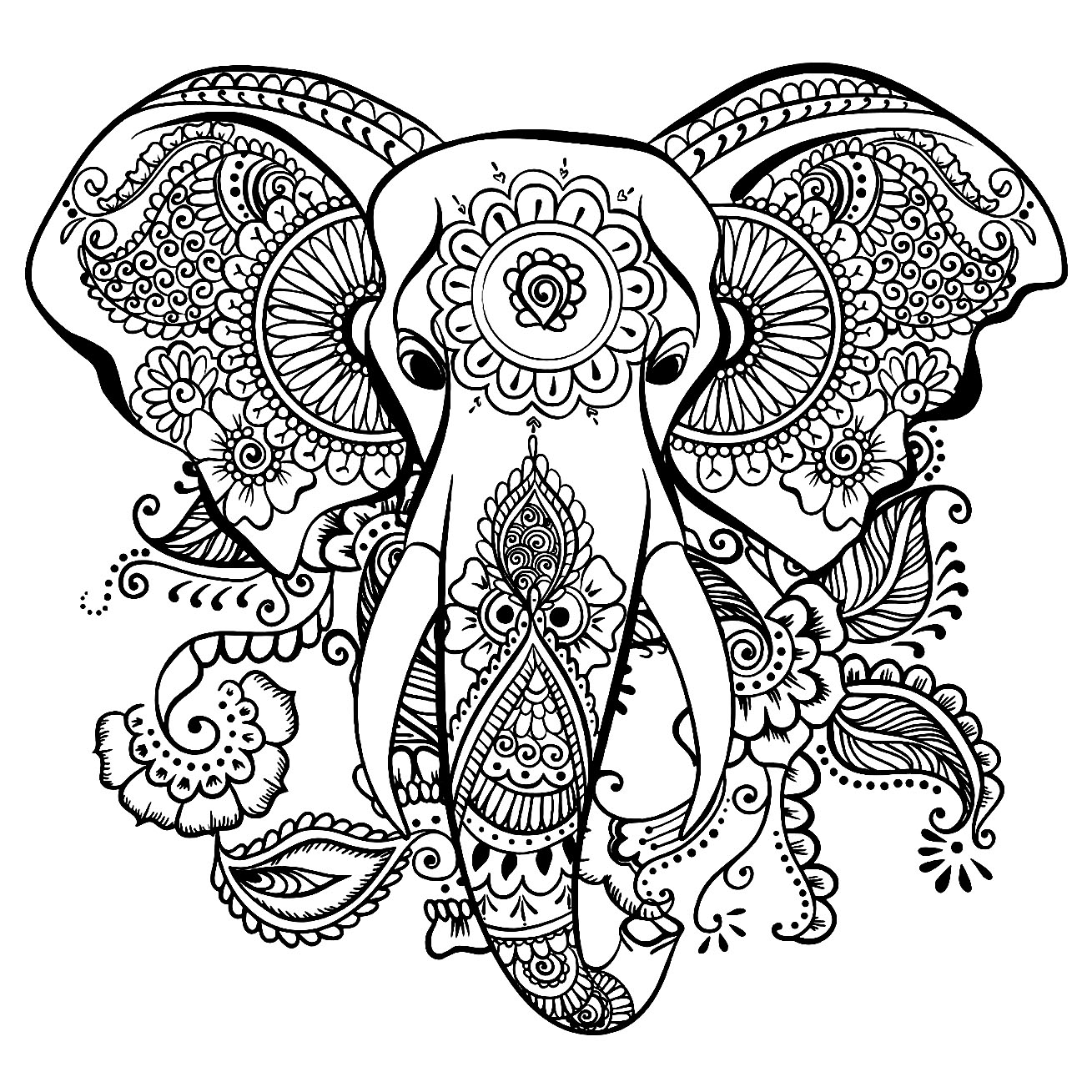 free elephant pictures to print