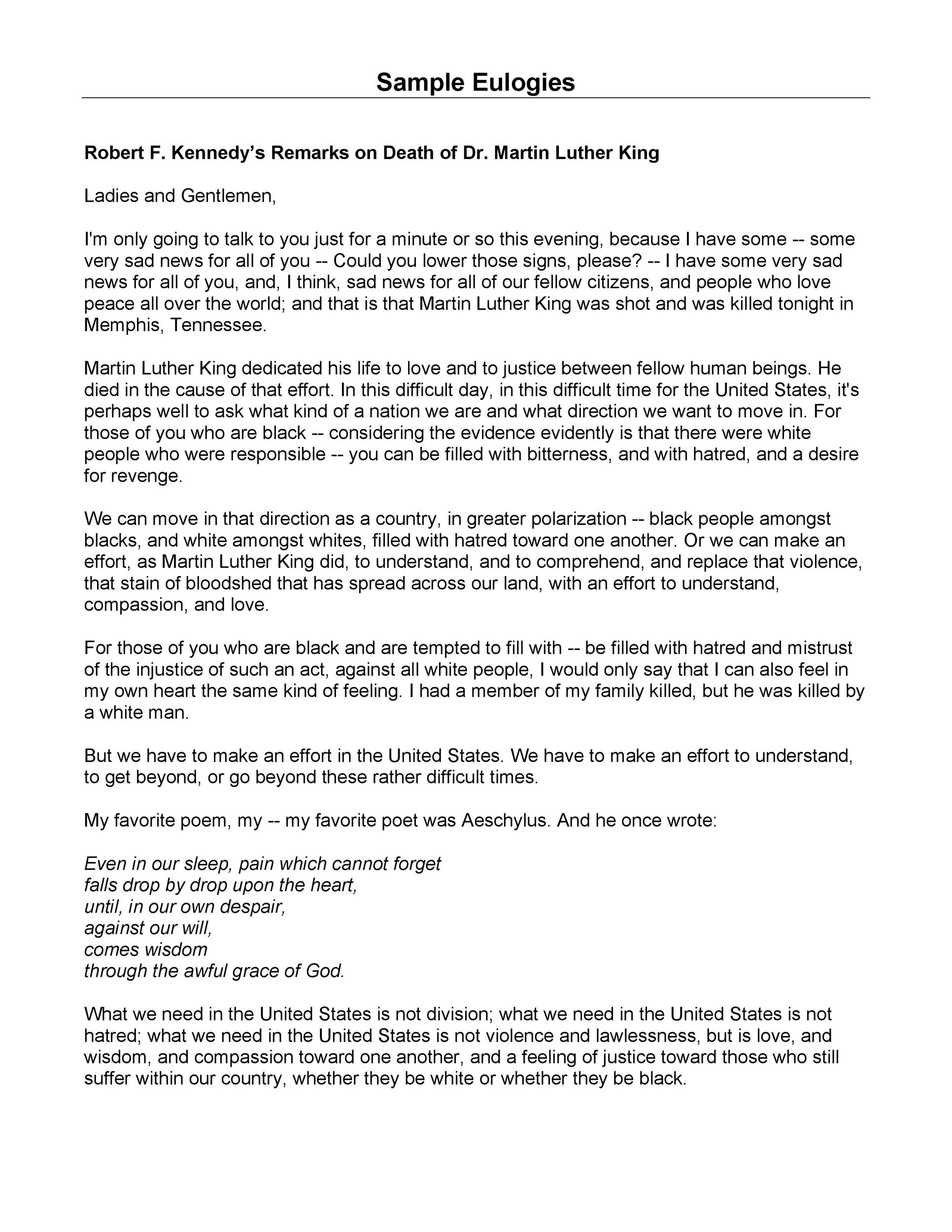 fillable eulogy template free