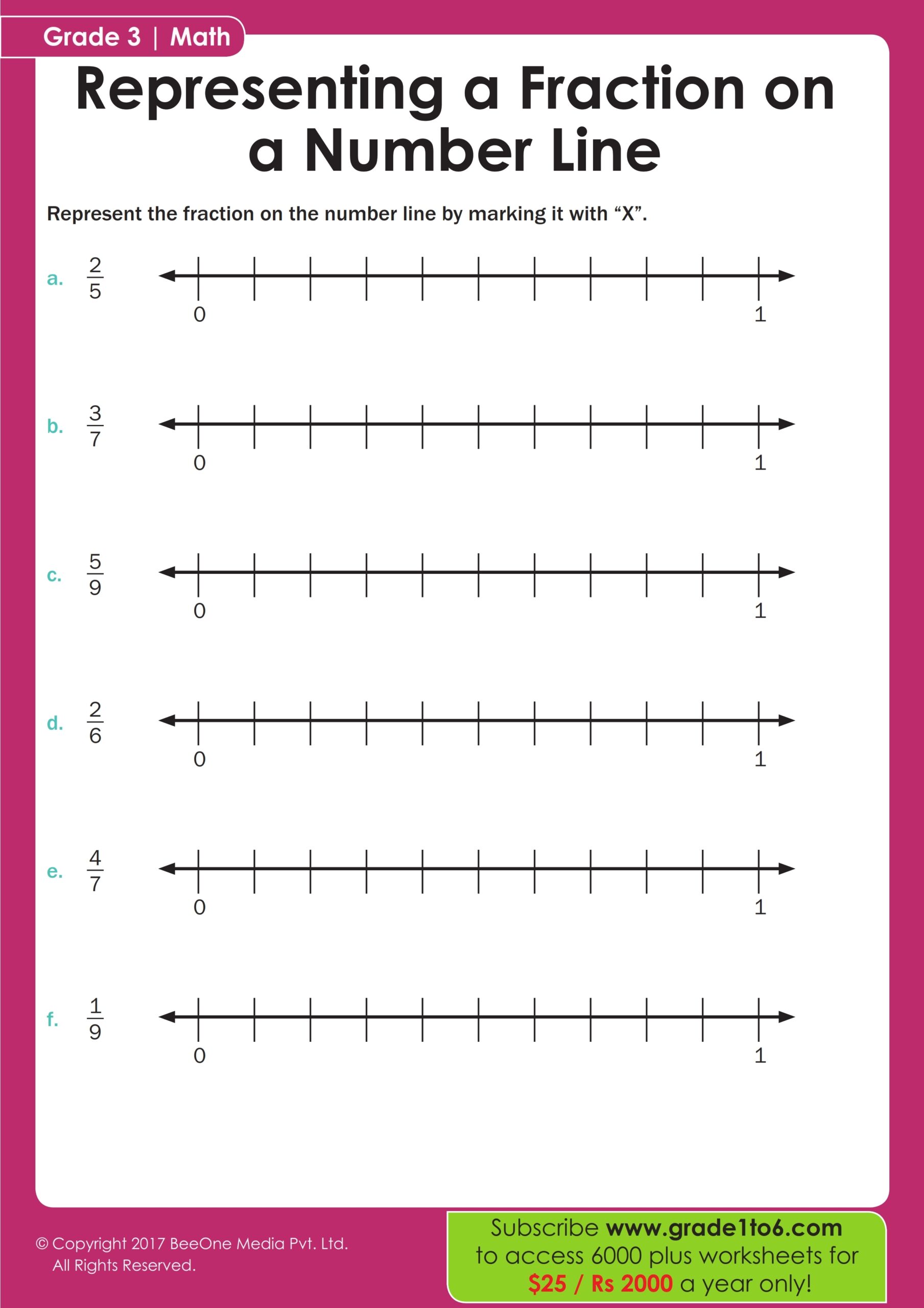 FREE Fractions On A Number Line Worksheets Worksheets Library