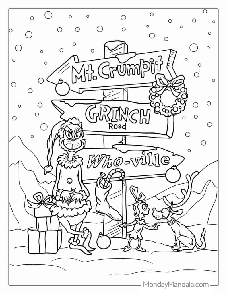 Free Grinch Coloring Sheets Printable Free Coloring Sheet Printables