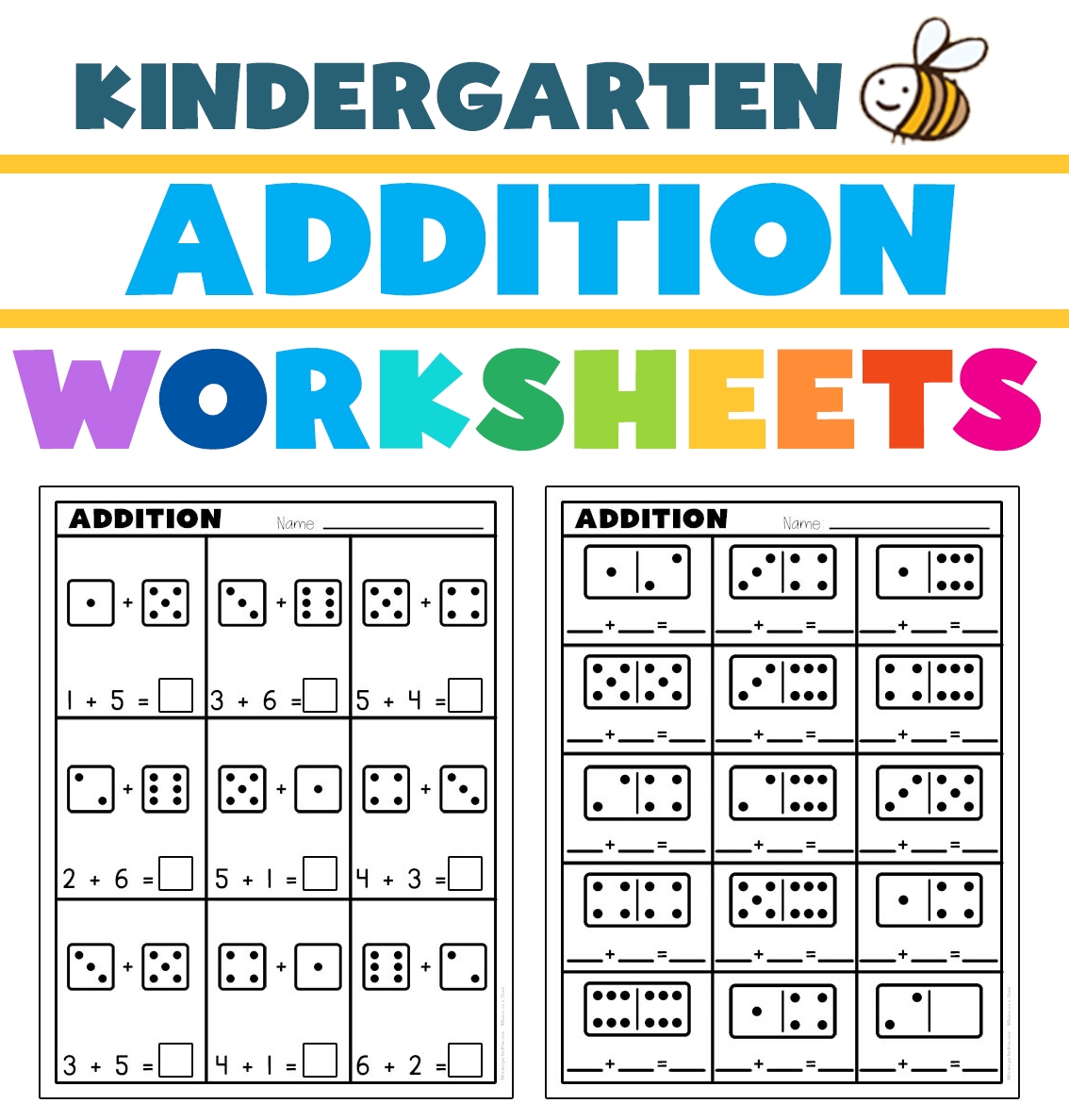 Free Kindergarten Addition Worksheet Kindergarten Mom Worksheets