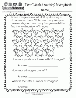 Free Kindergarten Counting Worksheets Conquering One Of The Earliest