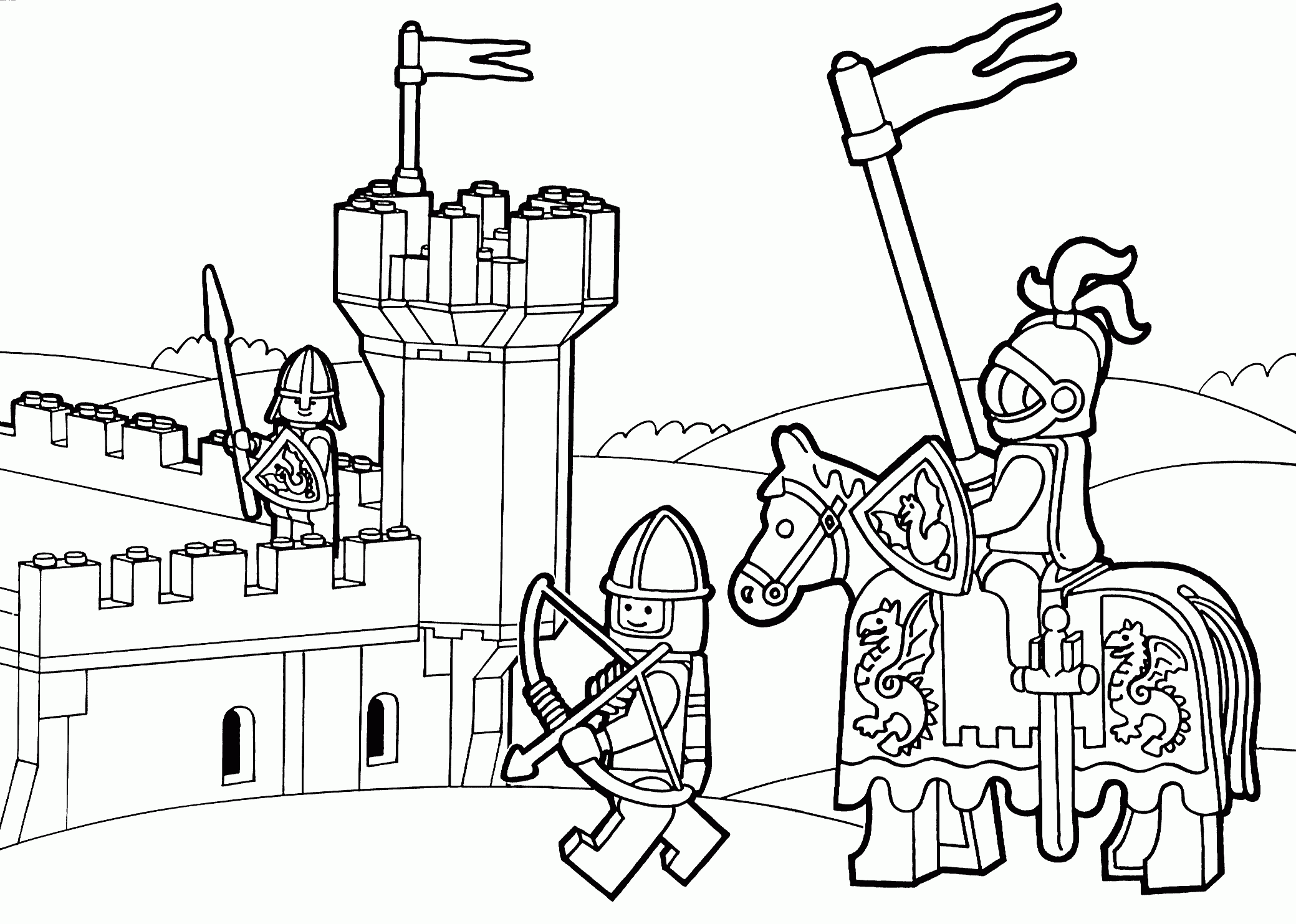 Free Knight Coloring Page Coloring Home