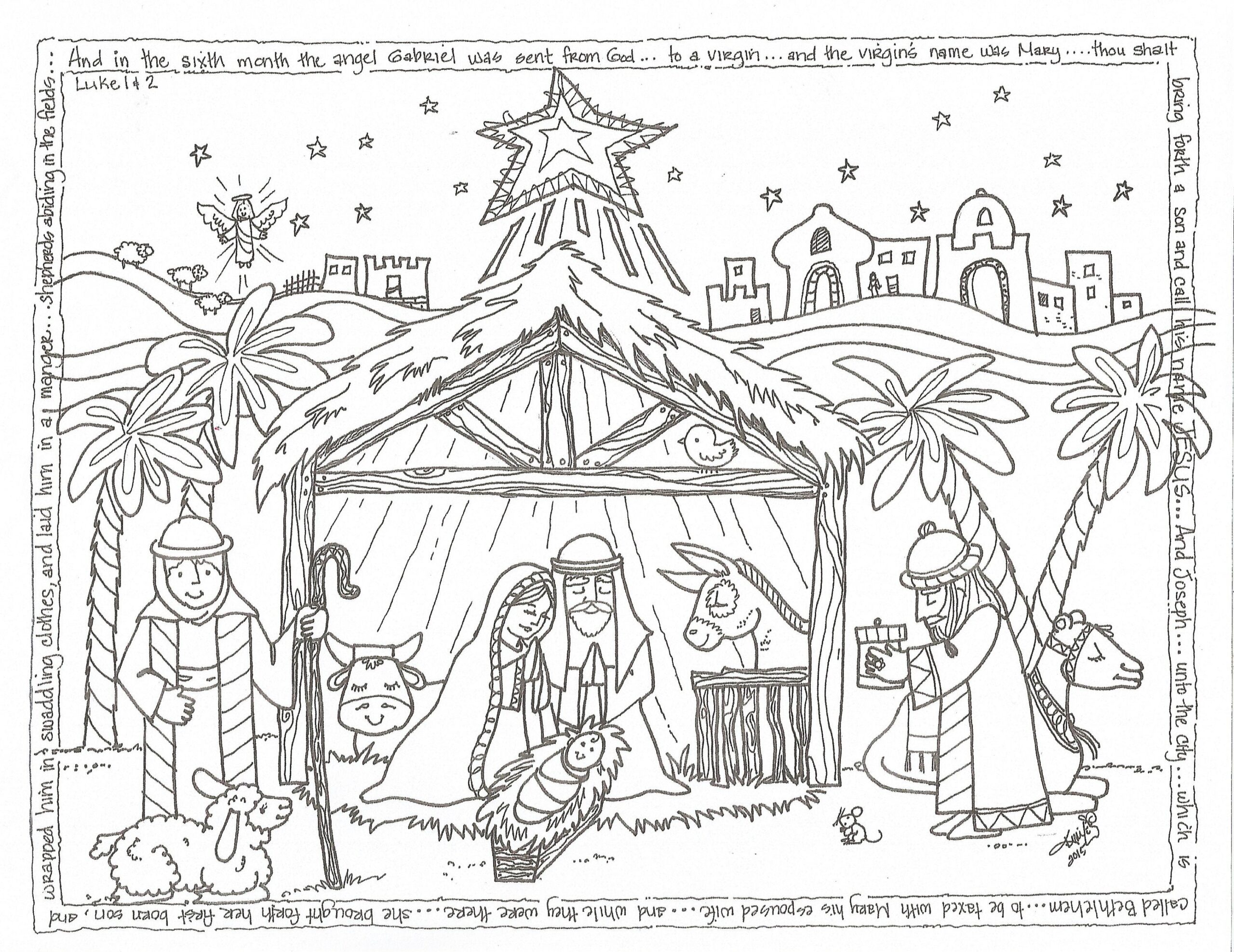 Free Nativity Coloring Pages For Adults Printable Coloring Pages 