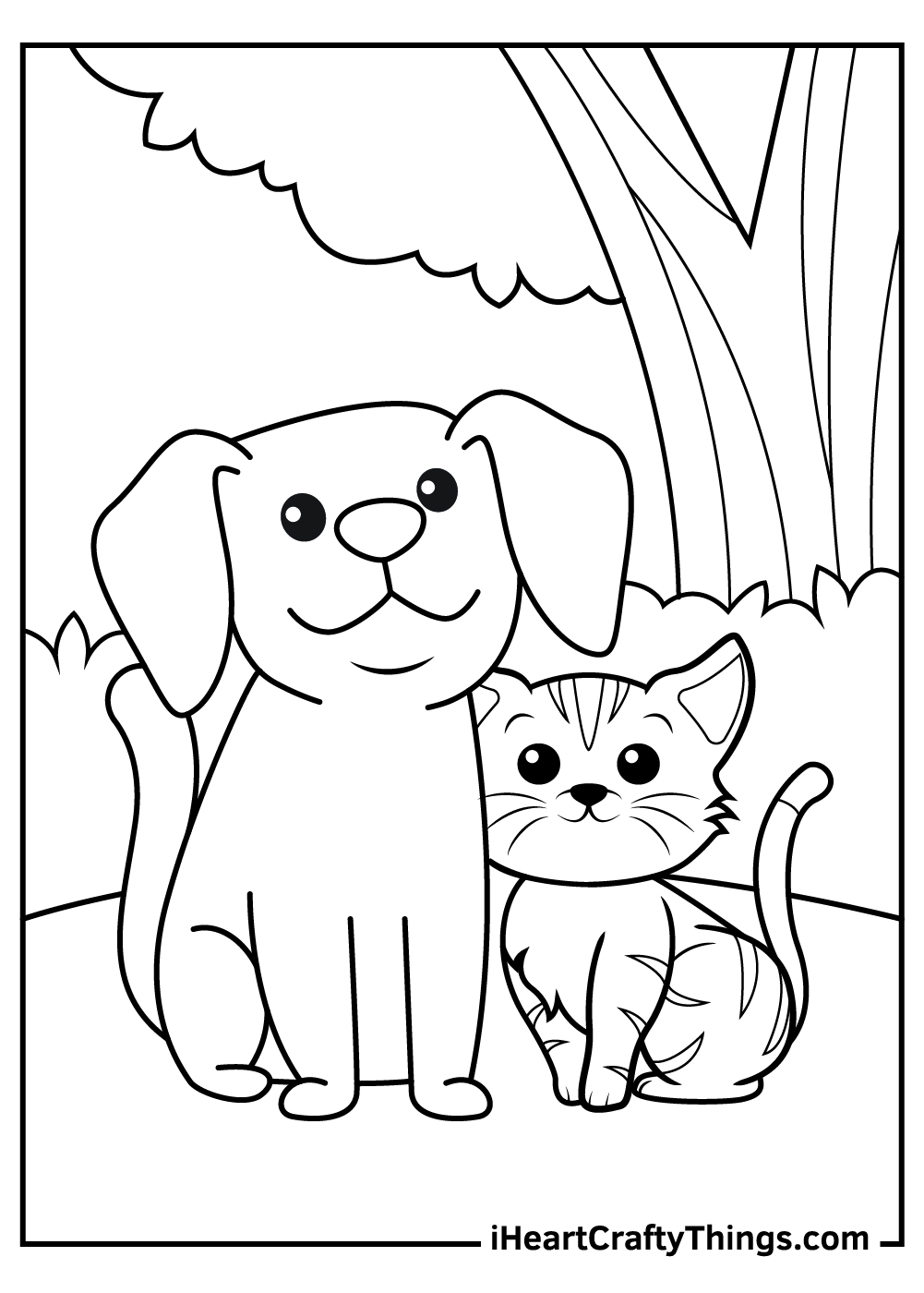 Free Online Coloring Pages Cats And Dogs