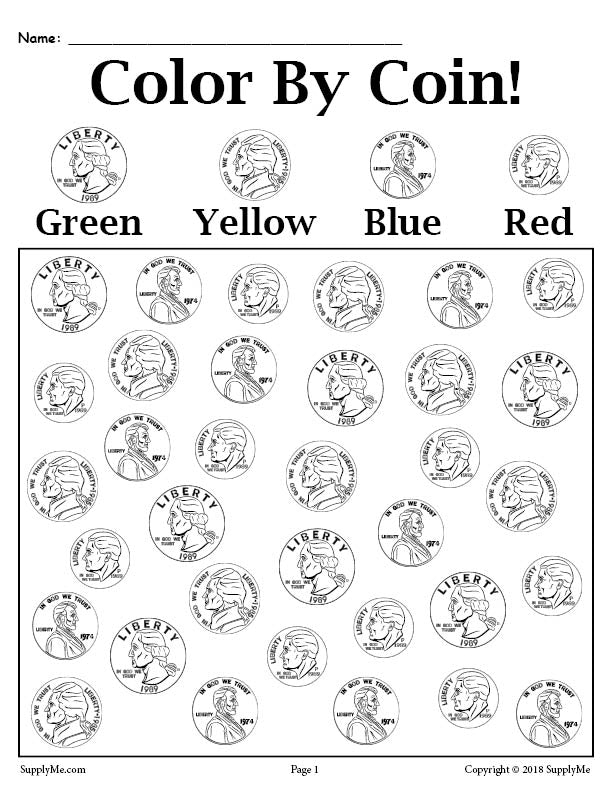 coin worksheets for kindergarten