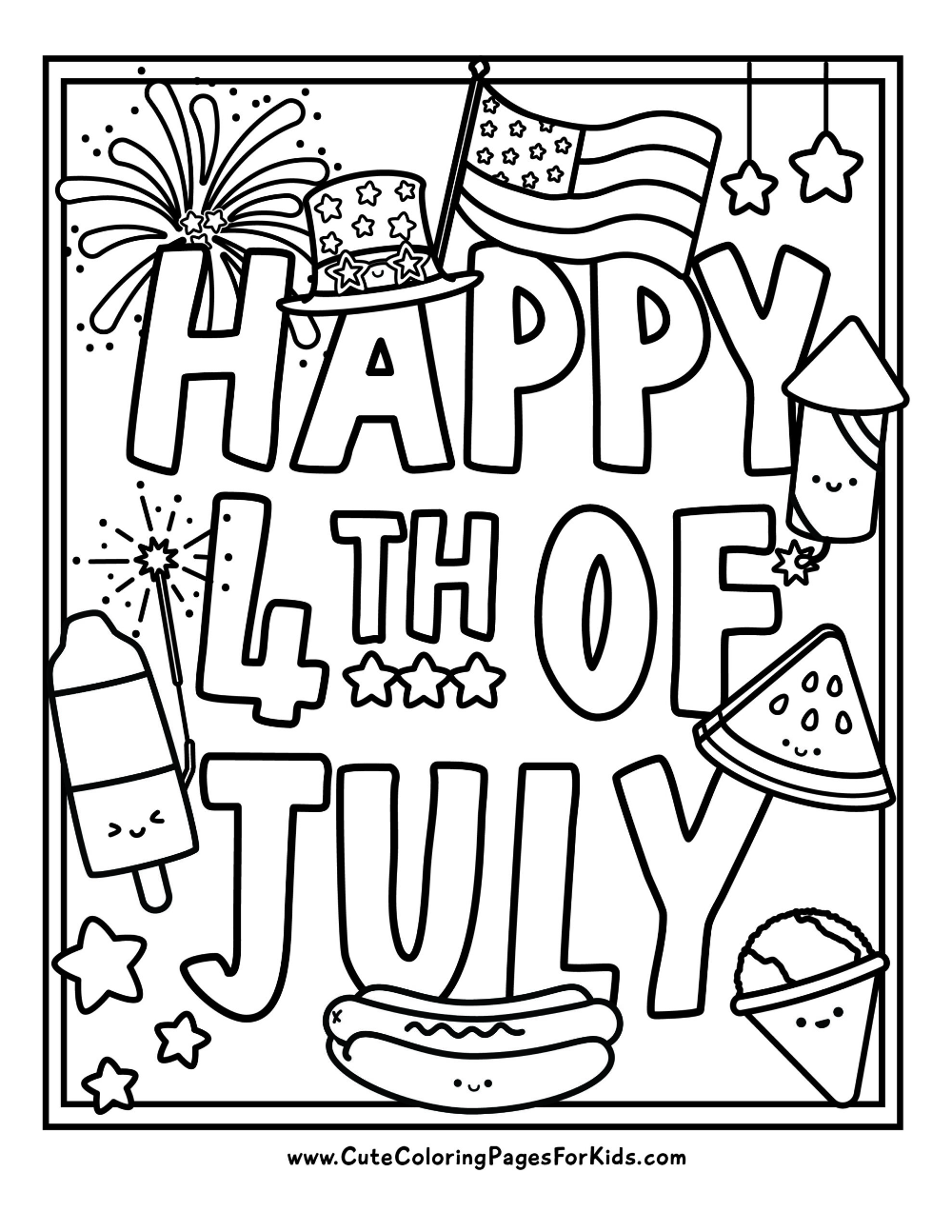 Free Printable 4Th Of July Coloring Pages Dev onallcylinders