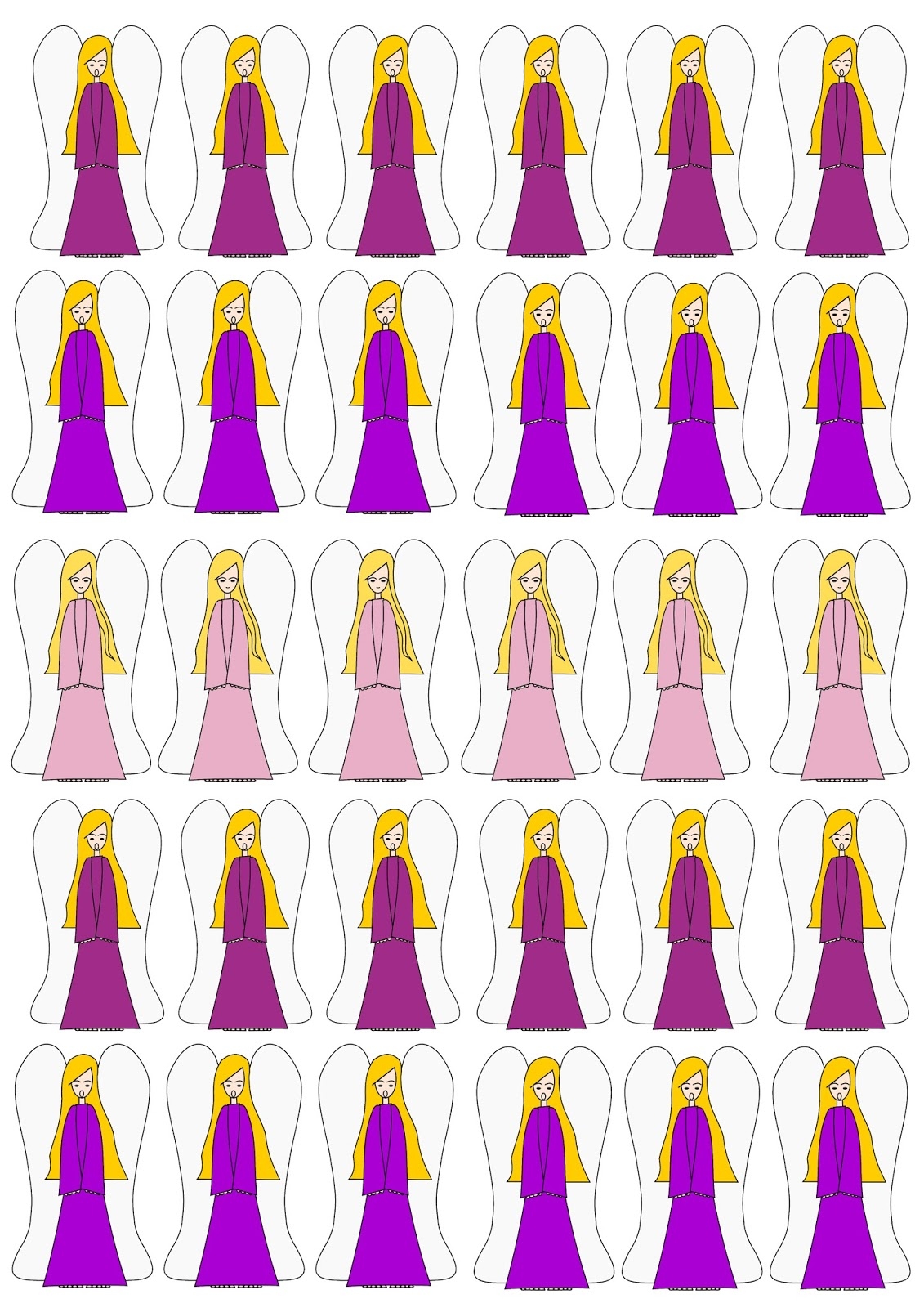 Free Printable Angel Pattern Paper Ausdruckbares Geschenkpapier