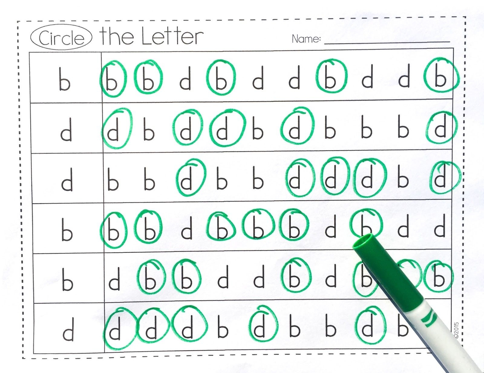 b d reversal worksheets
