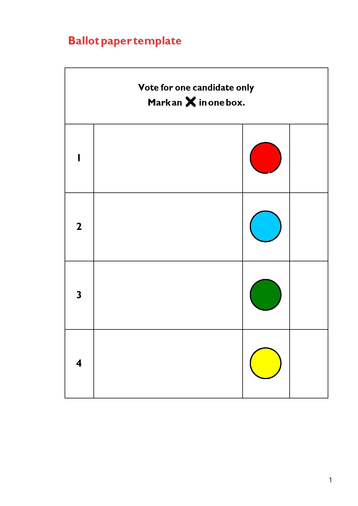 ballot templates free word