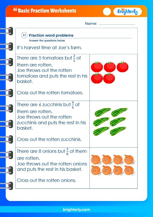 FREE Printable Basic Fractions Worksheets PDFs Brighterly