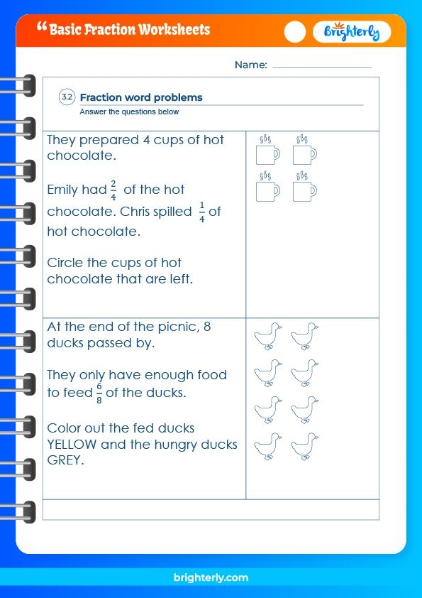 basic fractions worksheets