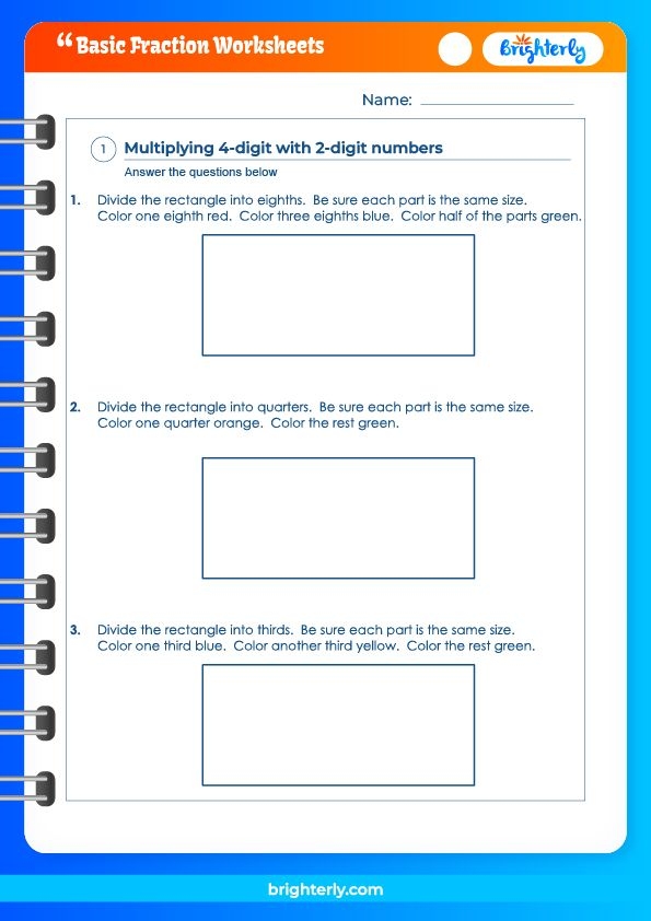 FREE Printable Basic Fractions Worksheets PDFs Brighterly