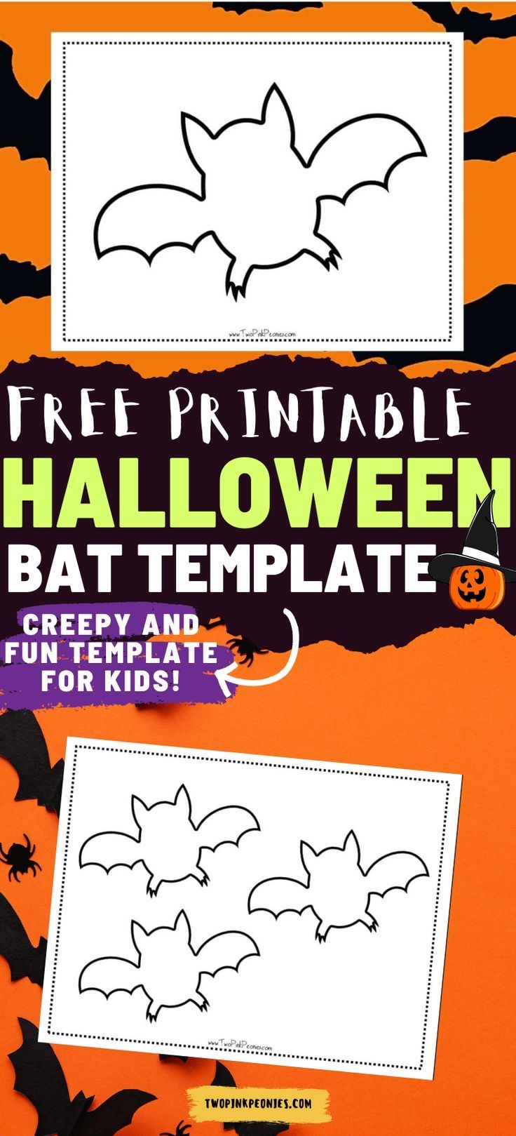 FREE Printable Bat Craft Template Bat Template Halloween Printables