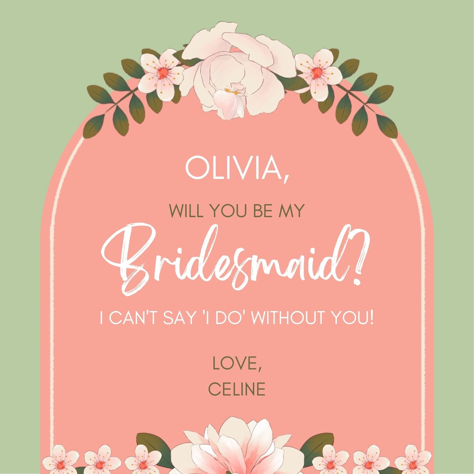 thank you for being my bridesmaid card free printable