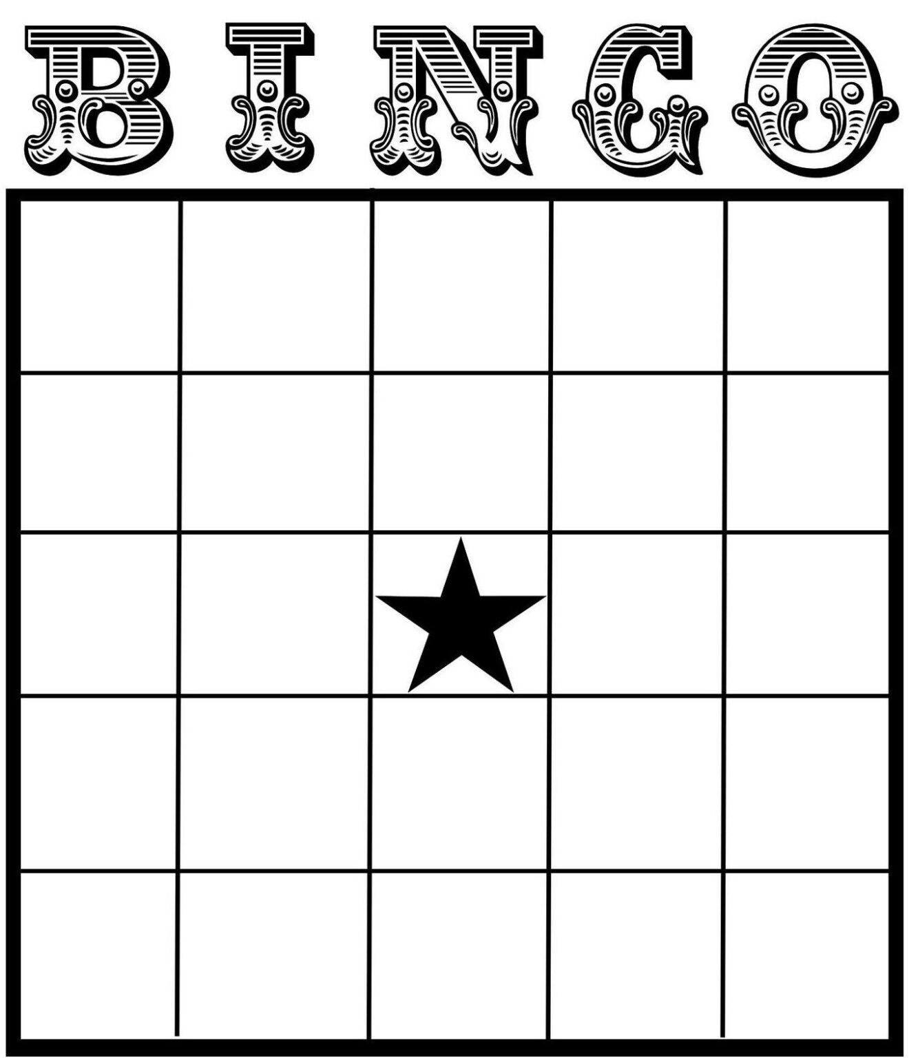 blank printable bingo template