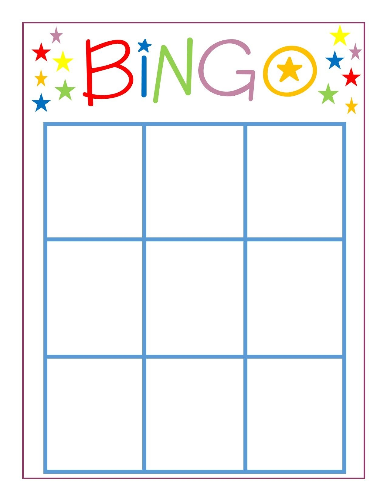 free printable bingo template blank